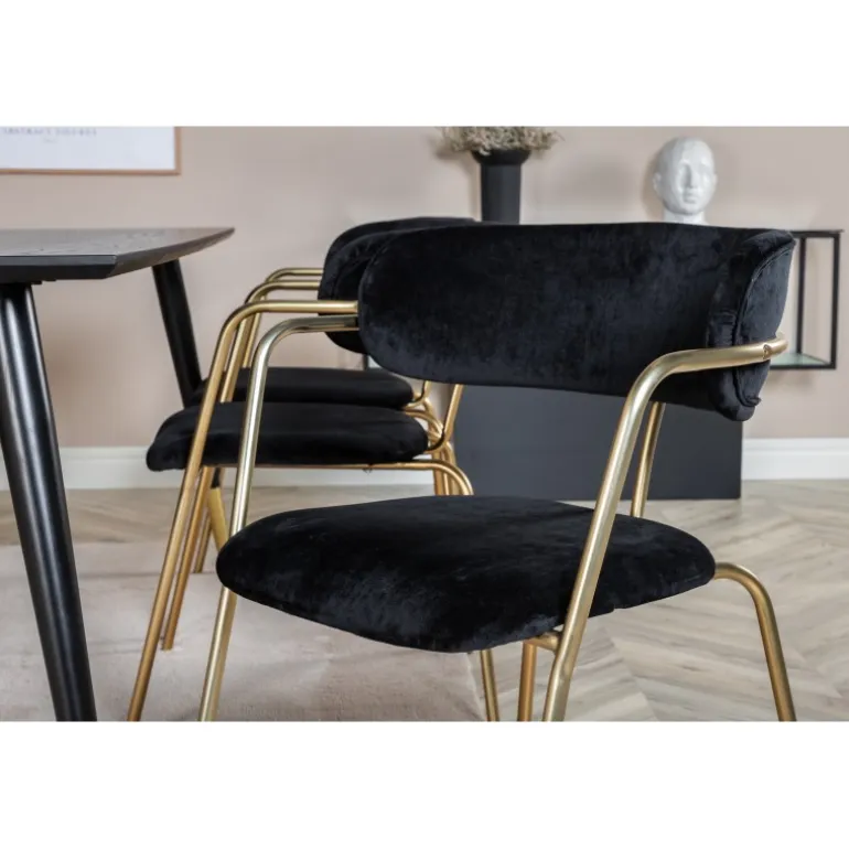 Dipp t Spisebordssæt - Sort og Messing