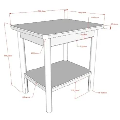 Dobbeltseng i eg 180 x 200 – Olive med 2 sengeborde