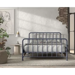Dobbeltseng metal 160 x 200 – Bronxx, denimblå
