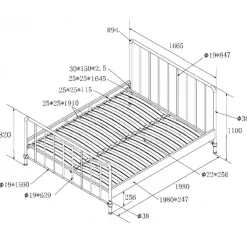 Dobbeltseng metal 160 x 200 – Bronxx, denimblå
