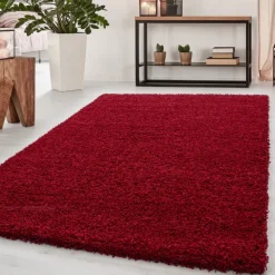 Dream Shaggy Tæppeløber Ensfarvet - Rød