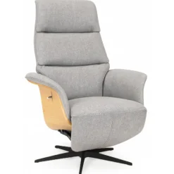 Dundee lænestol med indbygget skammel - Stof