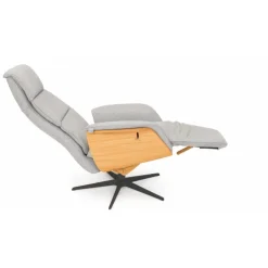 Dundee lænestol med indbygget skammel - Stof