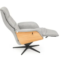 Dundee lænestol med indbygget skammel - Stof