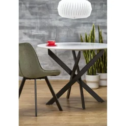 EDGAR 2 bord, top - Hvid marmor, ben - Sort