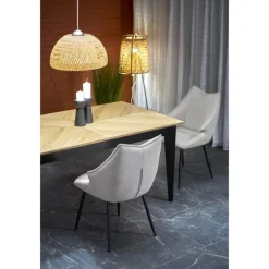 EDMONDO bord Naturlig eg/Sort