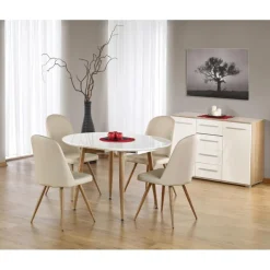 EDWARD Spisebord med udtræk, - honningeg