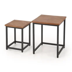 ELZA sæt af 2 sofaborde, Valnød/Sort