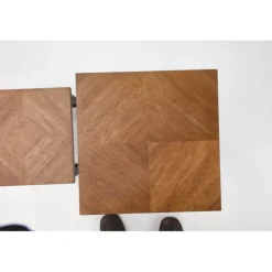 ELZA sæt af 2 sofaborde, Valnød/Sort