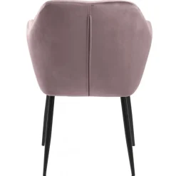 Emilia Spisebordsstol Rosa velour med armlæn