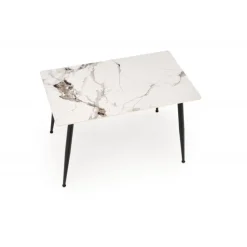 EMILIO 120 bord, - top - Hvid marmor, ben - Sort