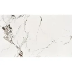 EMILIO 120 bord, - top - Hvid marmor, ben - Sort