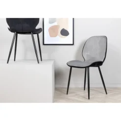 Emma Spisebordsstol - Sort og Grå