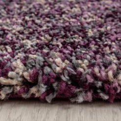 Enjoy Rund Shaggy tæppe Plettet - Lilla