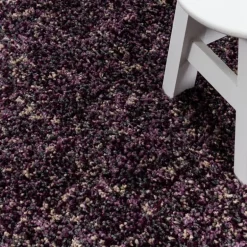 Enjoy Rund Shaggy tæppe Plettet - Lilla