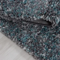 Enjoy Rund Shaggy tæppe Plettet - Blå