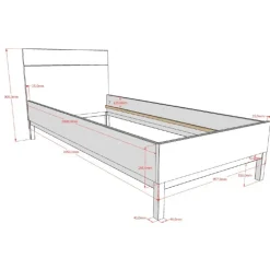 Enkeltseng 90 x 200 – Eva, hvid