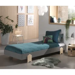 Enkeltseng 90 x 200 cm – Modulo, grå