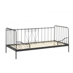 Enkeltseng daybed 90 x 200 cm – Alice, sort metal
