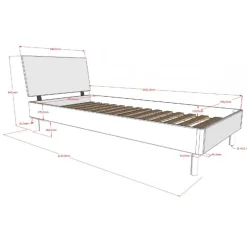 Enkeltseng i bøg 90 x 200 cm – Forrest, hvidlakeret