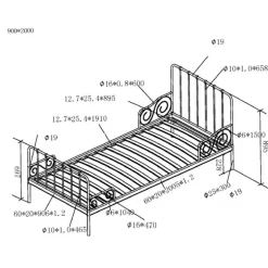 Enkeltseng i metal – Alice 90 x 200 cm, hvid