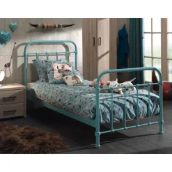 Enkeltseng metal 90×200 – New York, mintgrøn