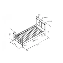Enkeltseng metal 90 x 200 – New York, gul