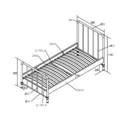 Enkeltseng metal 90 x 200 cm – Bronxx, hvid