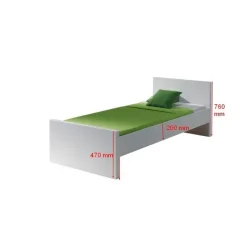 Enkeltseng 90x200 – Lara, hvid lakeret