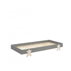 Enkeltseng 90x200 – Modulo Smiley, grå