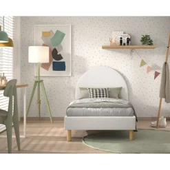 Enkeltseng 90x200 – Moon bouclé, hvid