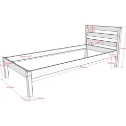 Enkeltseng 90x200 i natur – Pino