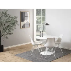 Eris Spisebordsstol hvid med hvidt pulverlakeret ben