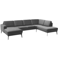 Esbjerg Hjørnesofa med chaiselong venstrevendt - Mørkegrå Velour