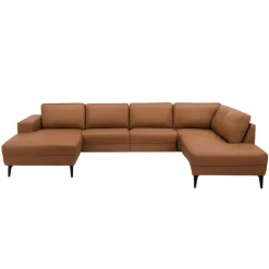 Esbjerg Læderhjørnesofa med chaiselong Cognac - Venstrevendt