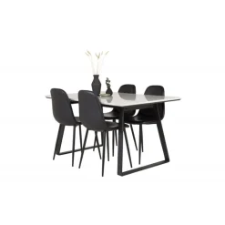 Estelle e Spisebordssæt - Sort og Hvid