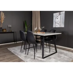 Estelle e Spisebordssæt - Sort og Hvid