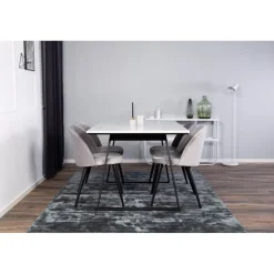 Estelle e Spisestuesæt - Sort, Lysegrå og Hvid