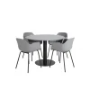 Estelle Rund Spisebordssæt - Sort og Grå
