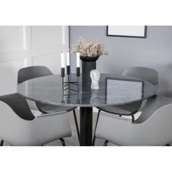 Estelle Rund Spisebordssæt - Sort og Grå