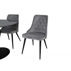 Estelle Rundt Spisebordssæt - Sort og Lysegrå