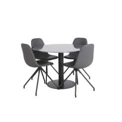 Estelle Rundt Spisebordssæt - Sort