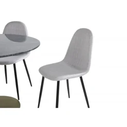 Estelle Rundt Spisebordssæt - Sort, Messing og Lysegrå