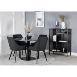 Estelle Rundt Spisebordssæt - Sort