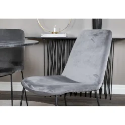 Estelle Rundt Spisebordssæt - Sort, Messing Grå