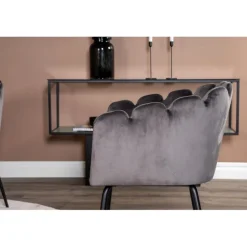 Estelle Rundt Spisebordssæt - Sort Grå og Hvid