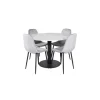 Estelle Rundt Spisebordssæt - Sort Grå og Hvid