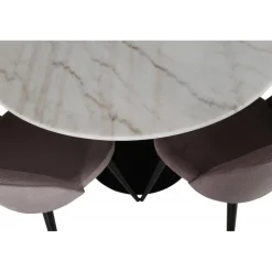 Estelle Rundt Spisebordssæt - Sort, Pink og Hvid