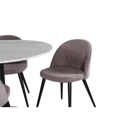 Estelle Rundt Spisebordssæt - Sort, Pink og Hvid