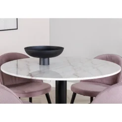 Estelle Rundt Spisebordssæt - Sort, Pink og Hvid